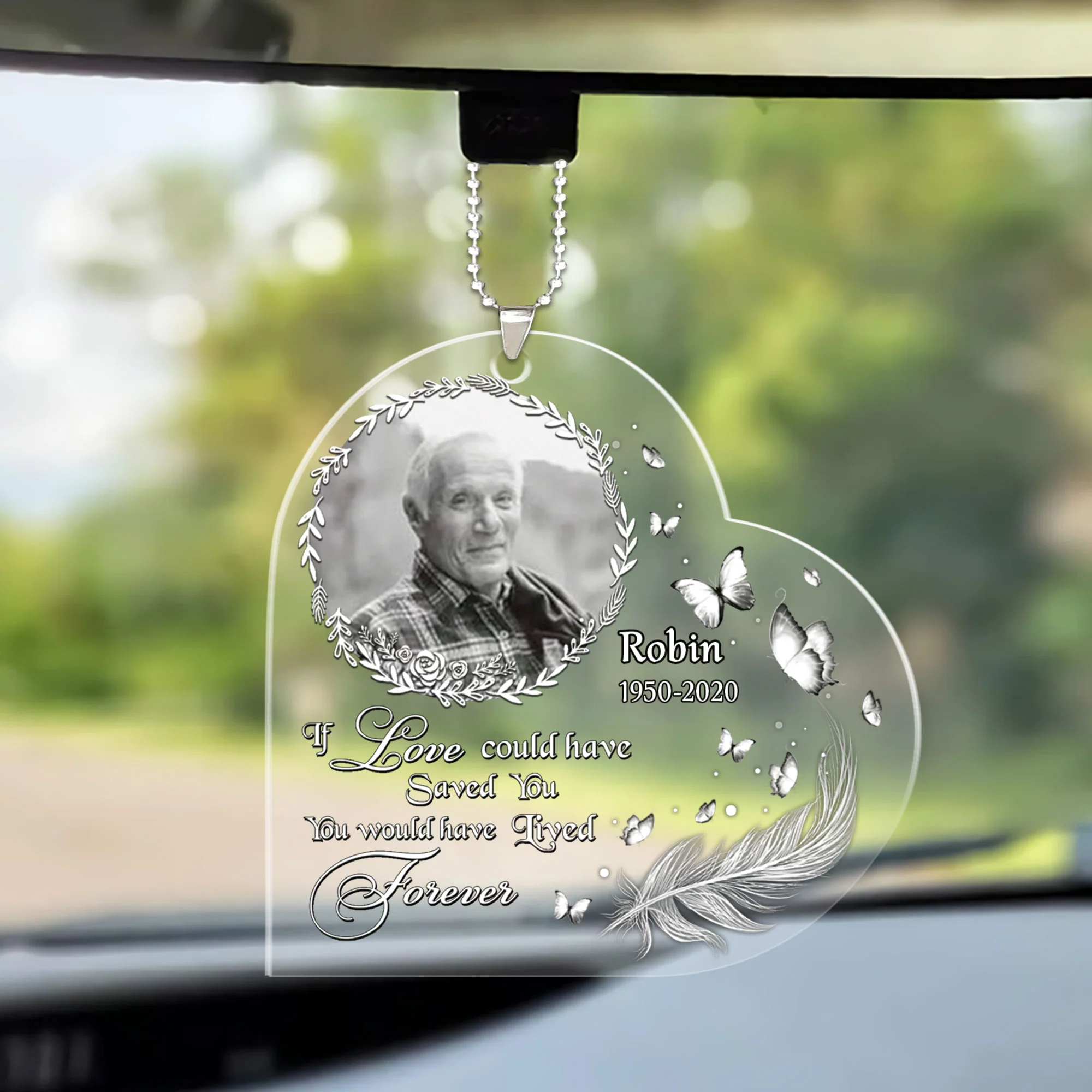 Personalized Memorial Photo Heart Acrylic Ornament, If Love Could Have Saved You You Would Have Lived Forever Ornament, Memorial Gift Idea For Christmas, Family - Image 5