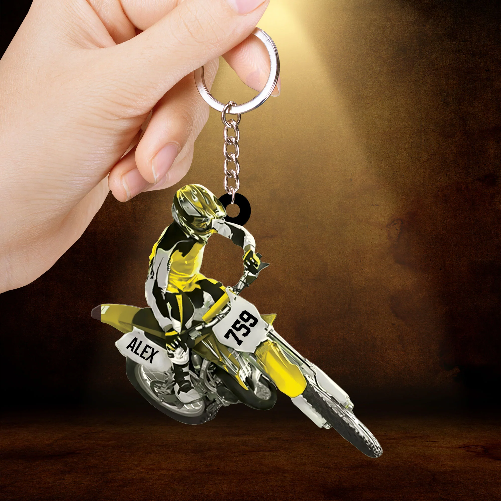 Personalized Motocross Dirt Bike Christmas Acrylic Ornament, Custom Name and Number Motocross Ornament - Image 4