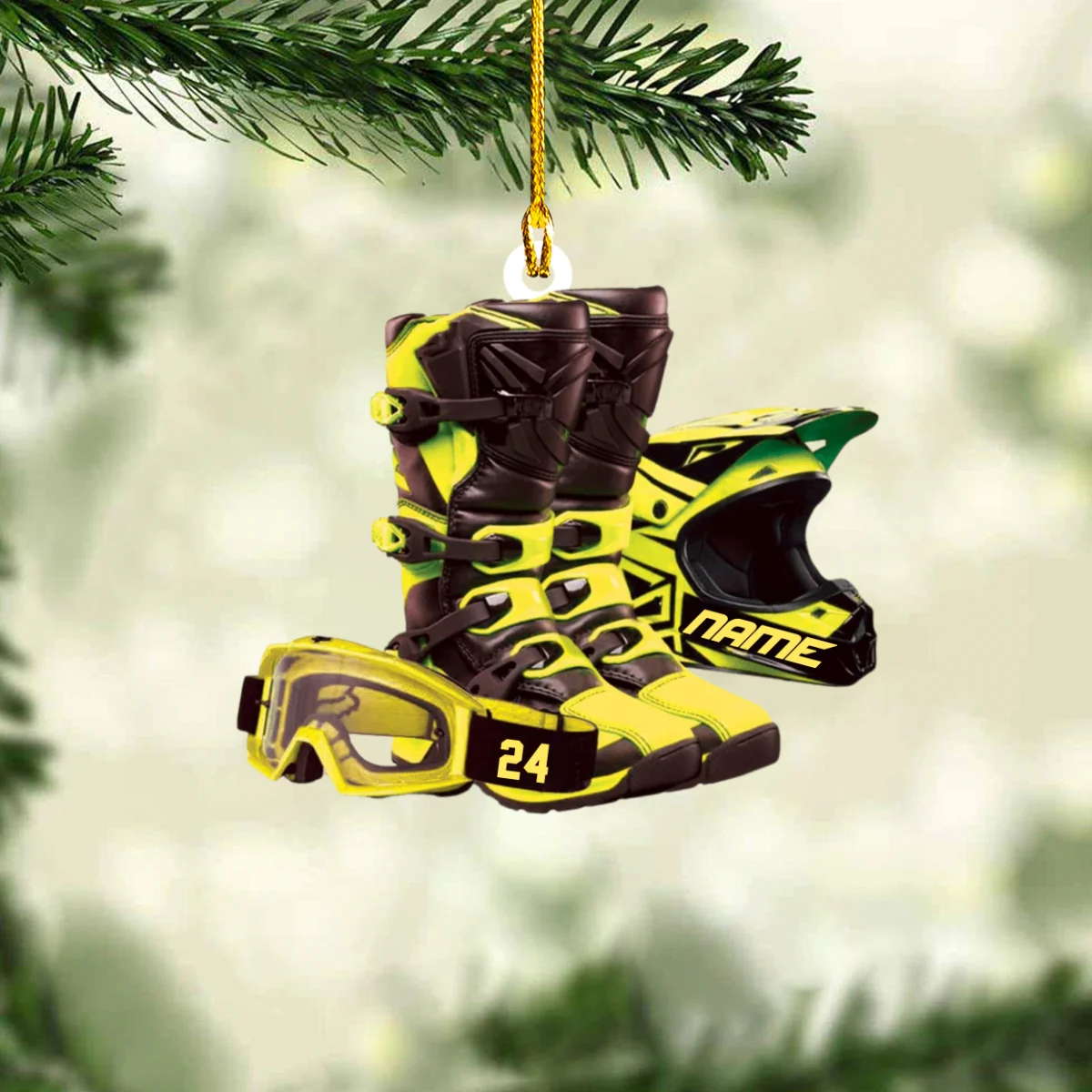 Personalized Motocross Gear Flat Acrylic Ornament For Rider, Meaningful Ornament Gifts For Son, Grandson, Family, Friends - Image 3