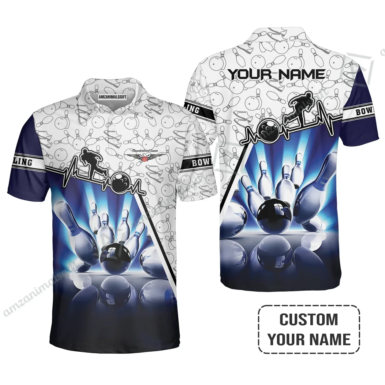 Personalized Name Bowling Hawaiian Shirt, Thunderbowl Lanes Unique Bowling Shirt For Men Women, Perfect Gift For Bowling Lovers, Bowlers - Image 3