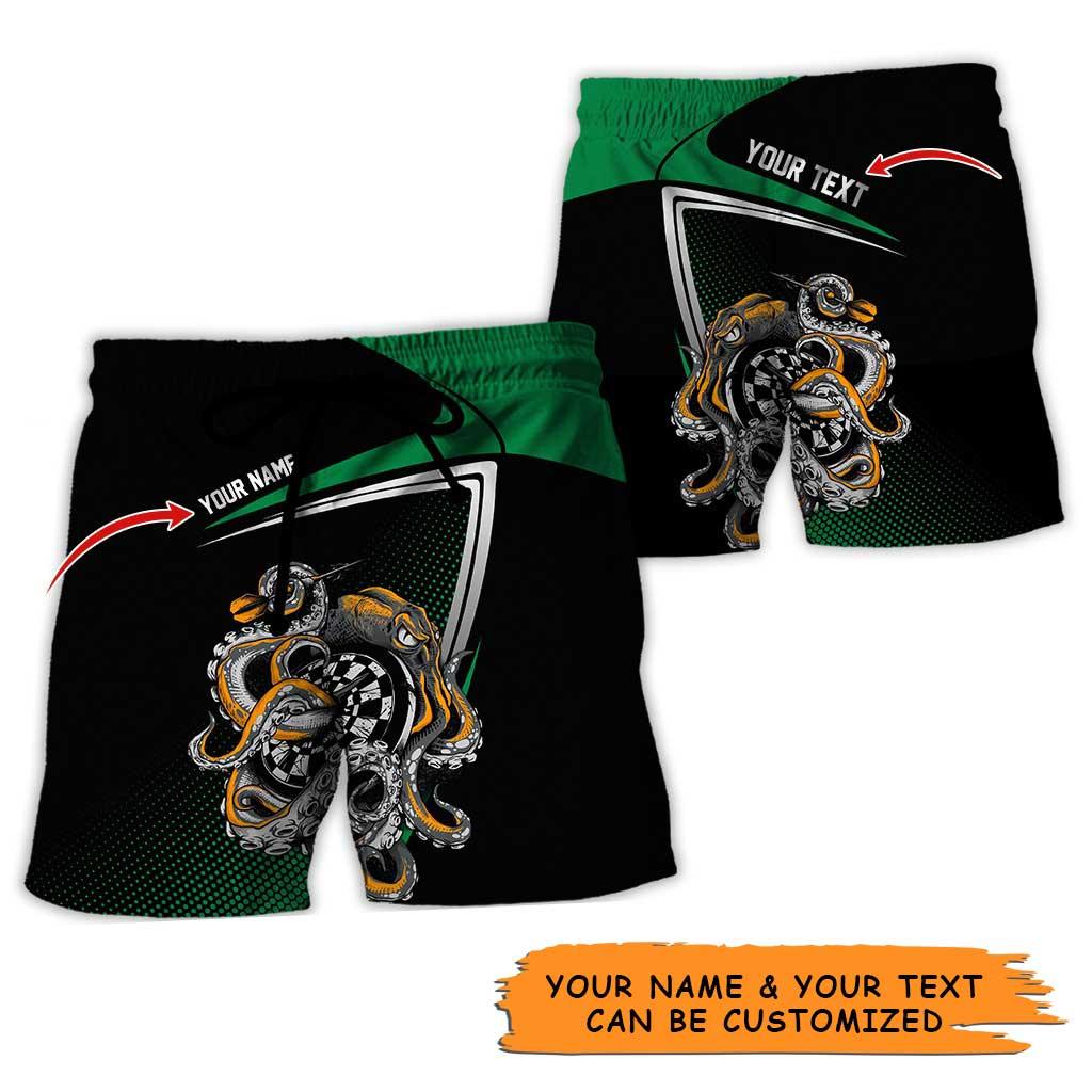 Personalized Name Darts Aloha Hawaiian Shirt - Amazing Darts And Octopus Pattern, In Darts We Trust Personalized Name Hawaiian Shirt For Men & Women - Image 6