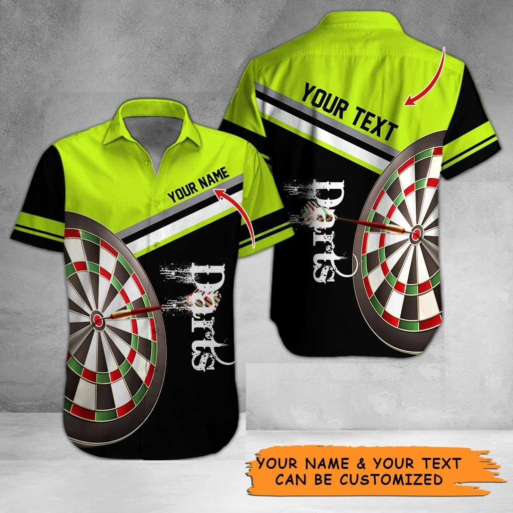 Personalized Name Darts Aloha Hawaiian Shirt - Colorful Darts And Stripe Pattern Hawaiian Shirt Personalized Name Hawaiian Shirt For Men & Women, Darts Lover