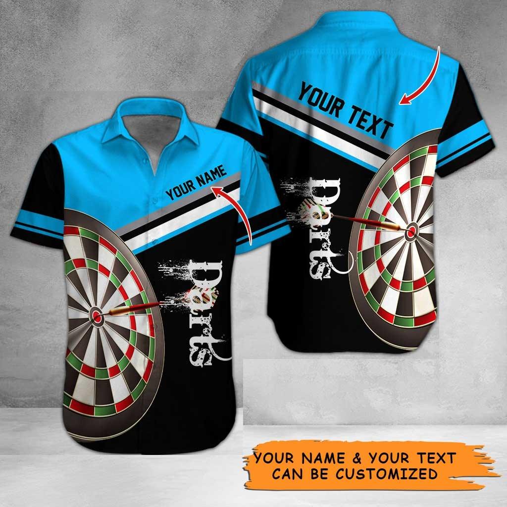 Personalized Name Darts Aloha Hawaiian Shirt - Colorful Darts And Stripe Pattern Hawaiian Shirt Personalized Name Hawaiian Shirt For Men & Women, Darts Lover - Image 3