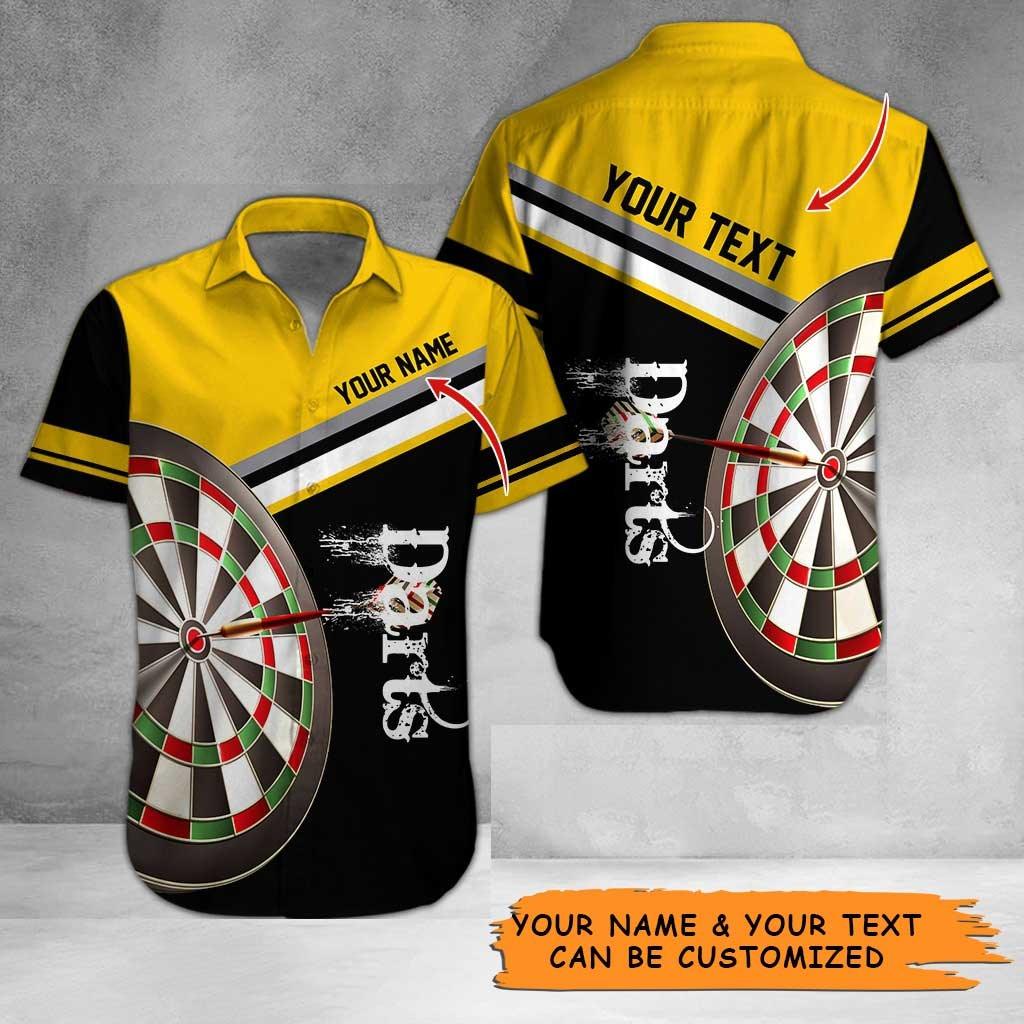 Personalized Name Darts Aloha Hawaiian Shirt - Colorful Darts And Stripe Pattern Hawaiian Shirt Personalized Name Hawaiian Shirt For Men & Women, Darts Lover - Image 4