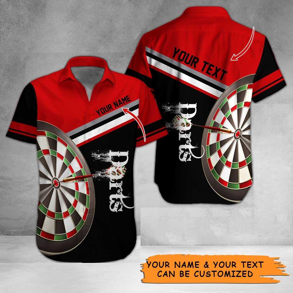 Personalized Name Darts Aloha Hawaiian Shirt - Colorful Darts And Stripe Pattern Hawaiian Shirt Personalized Name Hawaiian Shirt For Men & Women, Darts Lover - Image 5