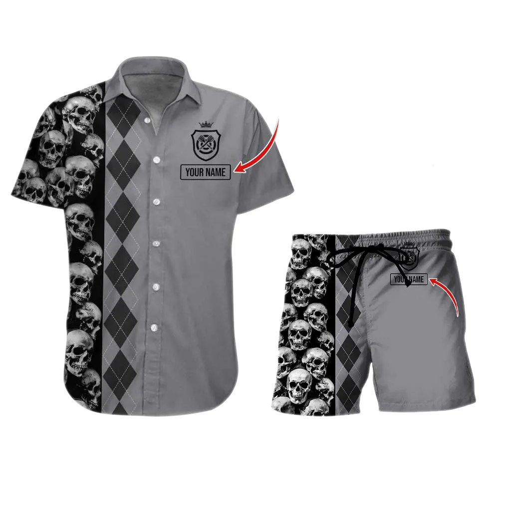 Personalized Name Darts Aloha Hawaiian Shirt - Cool Darts Pattern And Skull Colorfull Personalized Name Hawaiian Shirt For Men & Women, Darts Lover - Image 3