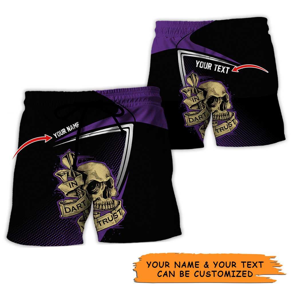 Personalized Name Darts Aloha Hawaiian Shirt - Cool Darts Pattern And Skull, In Darts We Trust Personalized Name Hawaiian Shirt For Men & Women - Image 6