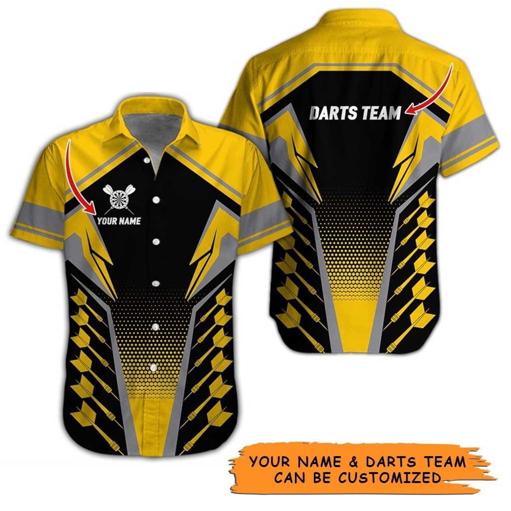 Personalized Name Darts Aloha Hawaiian Shirt - Cool Darts Pattern Hawaiian Shirt Personalized Name & Team Hawaiian Shirt For Men & Women, Darts Lover - Image 2