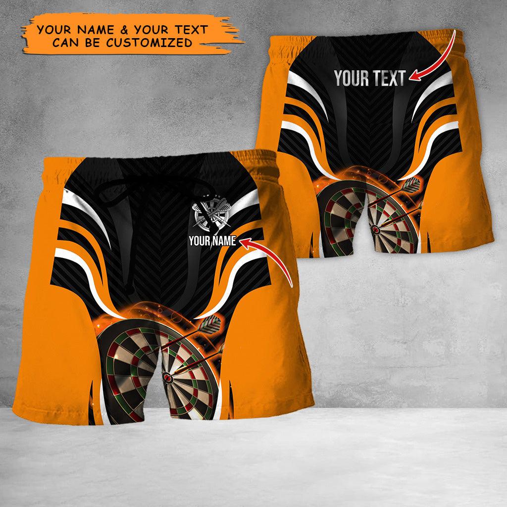 Personalized Name Darts Aloha Hawaiian Shirt - Darts Pattern Brown Background Personalized Name Hawaiian Shirt For Men & Women, Darts Lover - Image 2