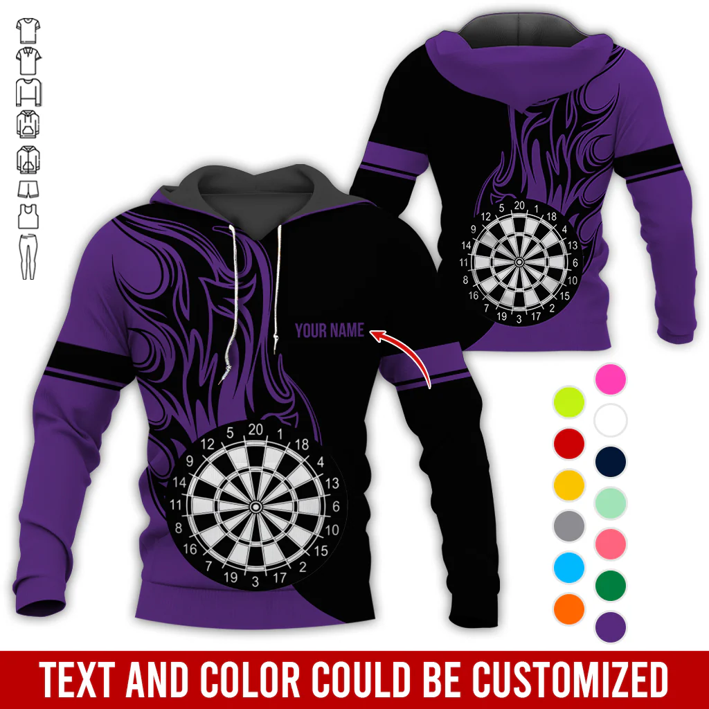 Personalized Name Darts Premium Hoodie, Fire Dartsboards Pattern Hoodie For Men & Women, Perfect Gift For Darts Lovers, Friend, Family - Image 12