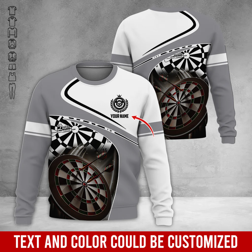 Personalized Name Darts Sweatshirt, Customized Name Darts Team Uniform Sweatshirt For Men & Women - Gift For Darts Lovers, Darts Players - Image 12
