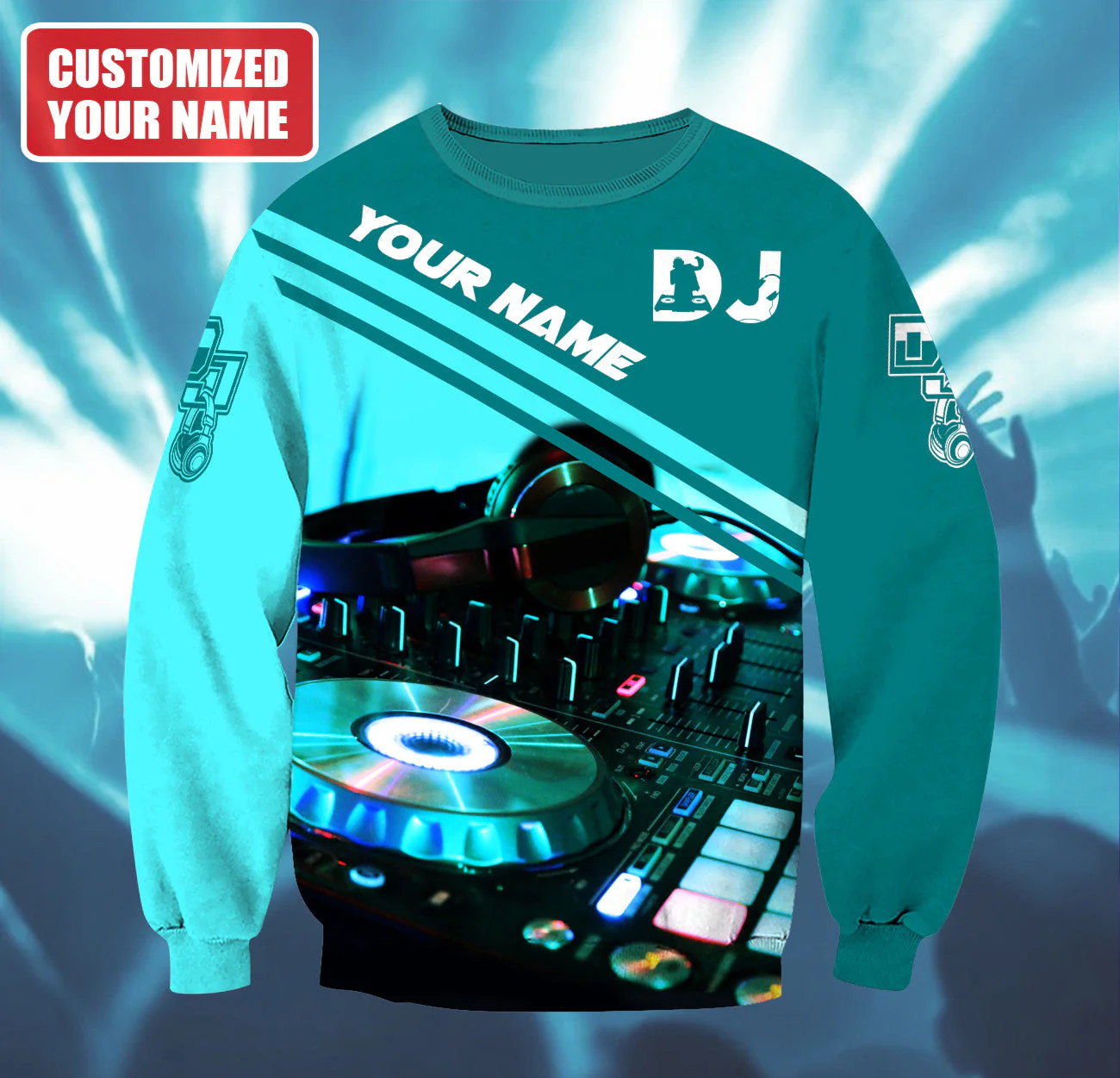 Personalized Name DJ Shirts - Custom Name Disc Jockey Shirts, DJ Is My Life Blue Shirts, Perfect DJ Shirts for Men & Women - Image 3