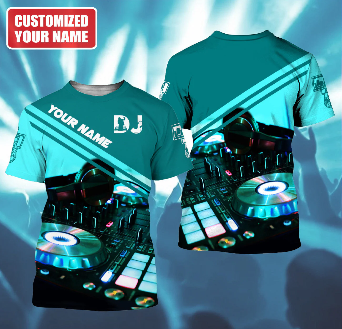Personalized Name DJ Shirts - Custom Name Disc Jockey Shirts, DJ Is My Life Blue Shirts, Perfect DJ Shirts for Men & Women - Image 6