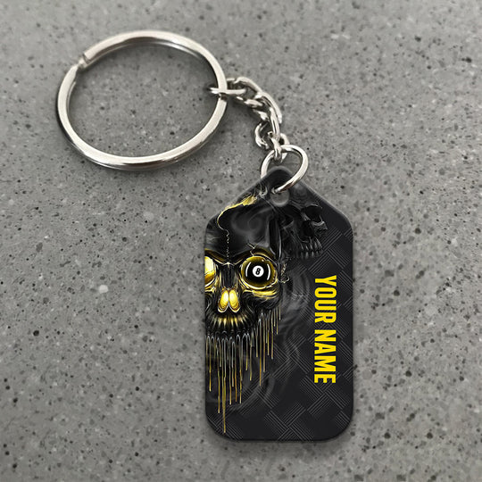 Personalized Name Skull Pool Shut Up And Shoot Billiard Acrylic Keychain - Christmas Gift For Billiard Lovers, Billiard Team Players - Image 6
