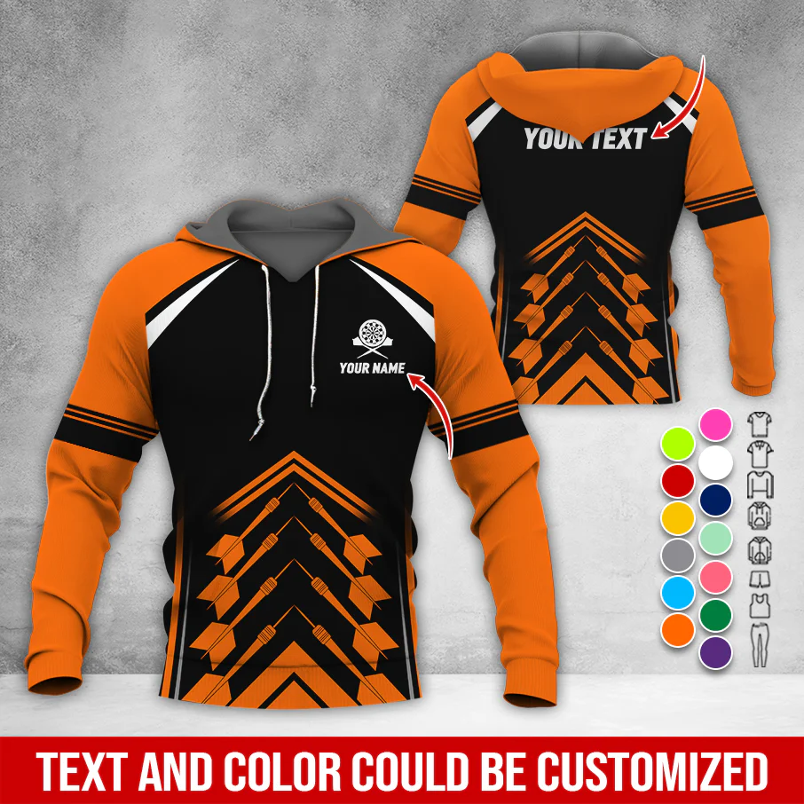 Personalized Name & Text Darts Premium Hoodie, Darts Sport Pattern Hoodie For Darts Player, Perfect Gift For Darts Lovers, Friend, Family - Image 10