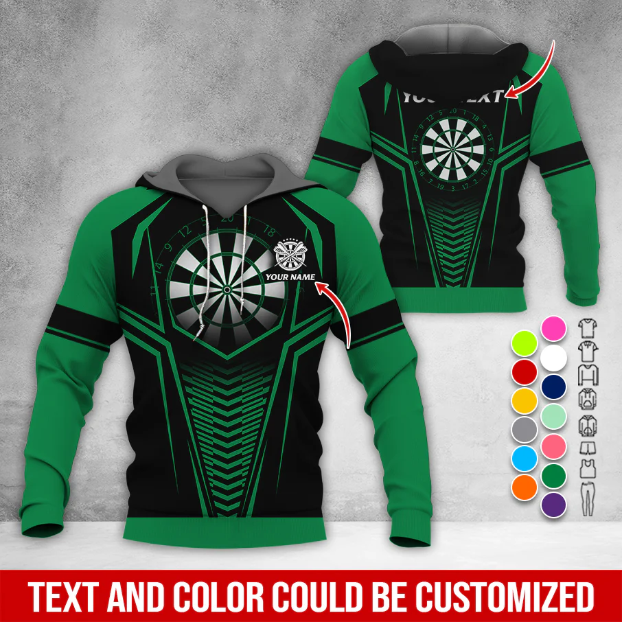 Personalized Name & Text Darts Premium Hoodie, Darts Sport Pattern Hoodie For Men & Women, Perfect Gift For Darts Lovers, Friend, Family - Image 5