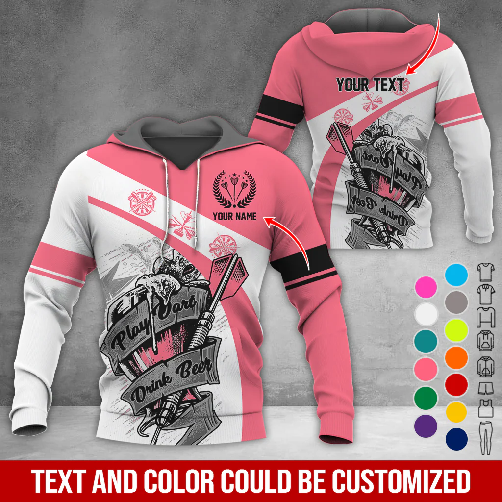 Personalized Name & Text Darts Premium Hoodie, Play Darts Drink Beer Hoodie, Perfect Gift For Darts Lovers, Friend, Family - Image 10