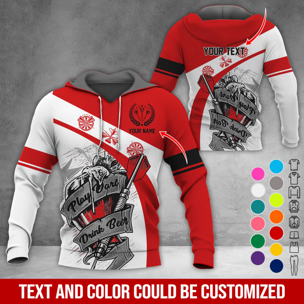Personalized Name & Text Darts Premium Hoodie, Play Darts Drink Beer Hoodie, Perfect Gift For Darts Lovers, Friend, Family - Image 12