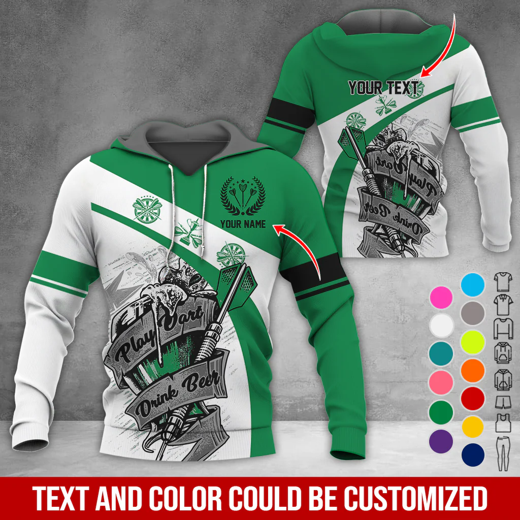 Personalized Name & Text Darts Premium Hoodie, Play Darts Drink Beer Hoodie, Perfect Gift For Darts Lovers, Friend, Family - Image 5