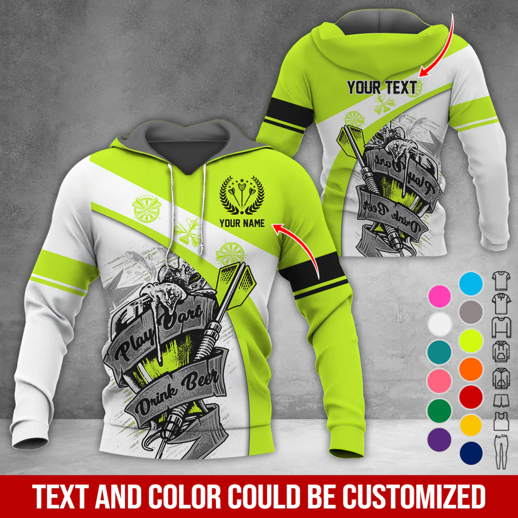 Personalized Name & Text Darts Premium Hoodie, Play Darts Drink Beer Hoodie, Perfect Gift For Darts Lovers, Friend, Family - Image 6