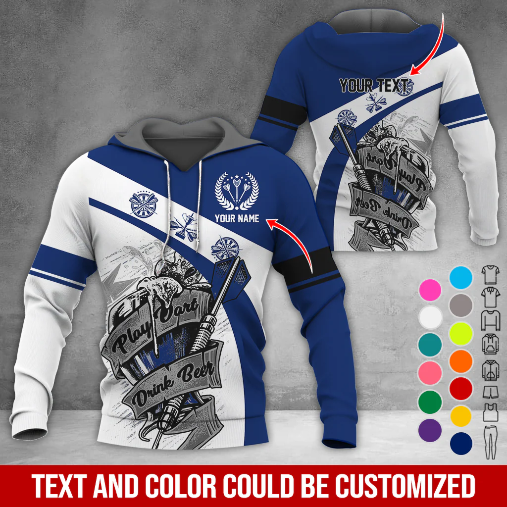 Personalized Name & Text Darts Premium Hoodie, Play Darts Drink Beer Hoodie, Perfect Gift For Darts Lovers, Friend, Family - Image 7