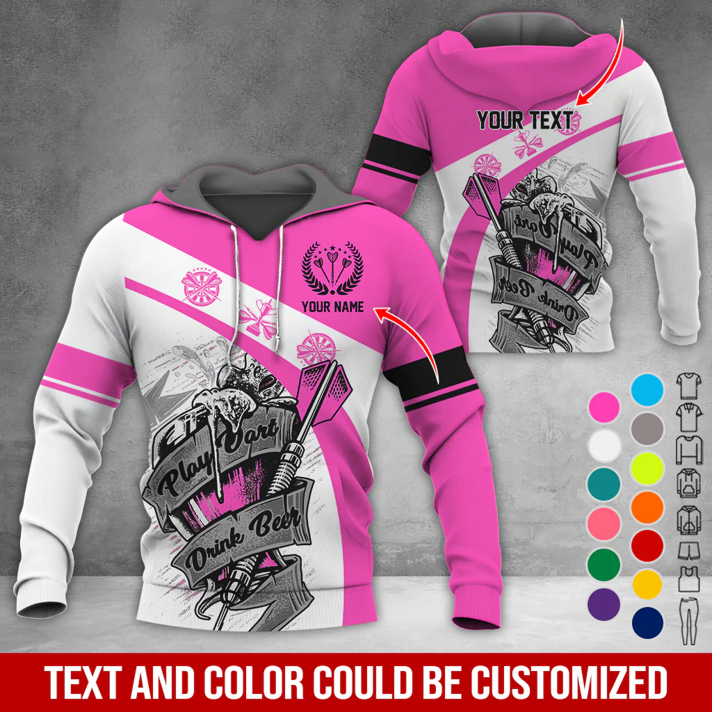 Personalized Name & Text Darts Premium Hoodie, Play Darts Drink Beer Hoodie, Perfect Gift For Darts Lovers, Friend, Family - Image 8