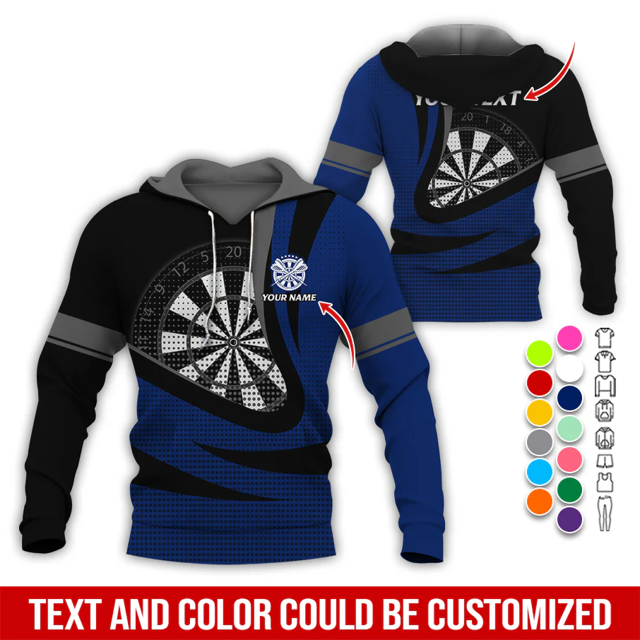 Personalized Name & Text Darts Premium Hoodie, Spot Pattern Darts Hoodie, Perfect Gift For Darts Lovers, Friend, Family - Image 7