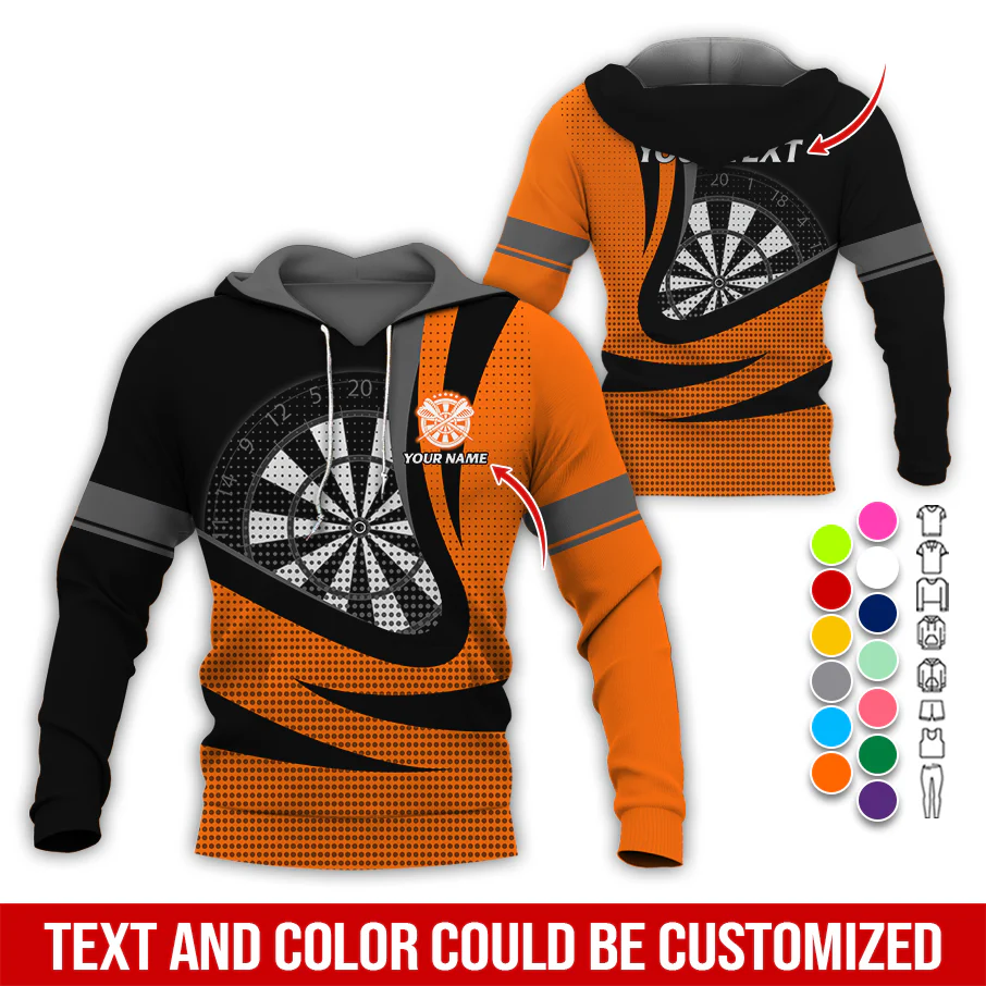 Personalized Name & Text Darts Premium Hoodie, Spot Pattern Darts Hoodie, Perfect Gift For Darts Lovers, Friend, Family - Image 9