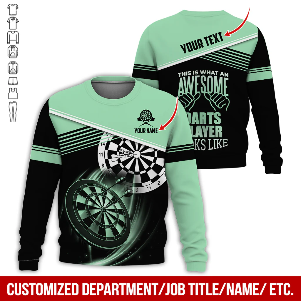 Personalized Name & Text Darts Sweatshirt, Customized Awesome Darts Player Sweatshirt For Men & Women - Gift For Darts Lovers, Darts Players - Image 7