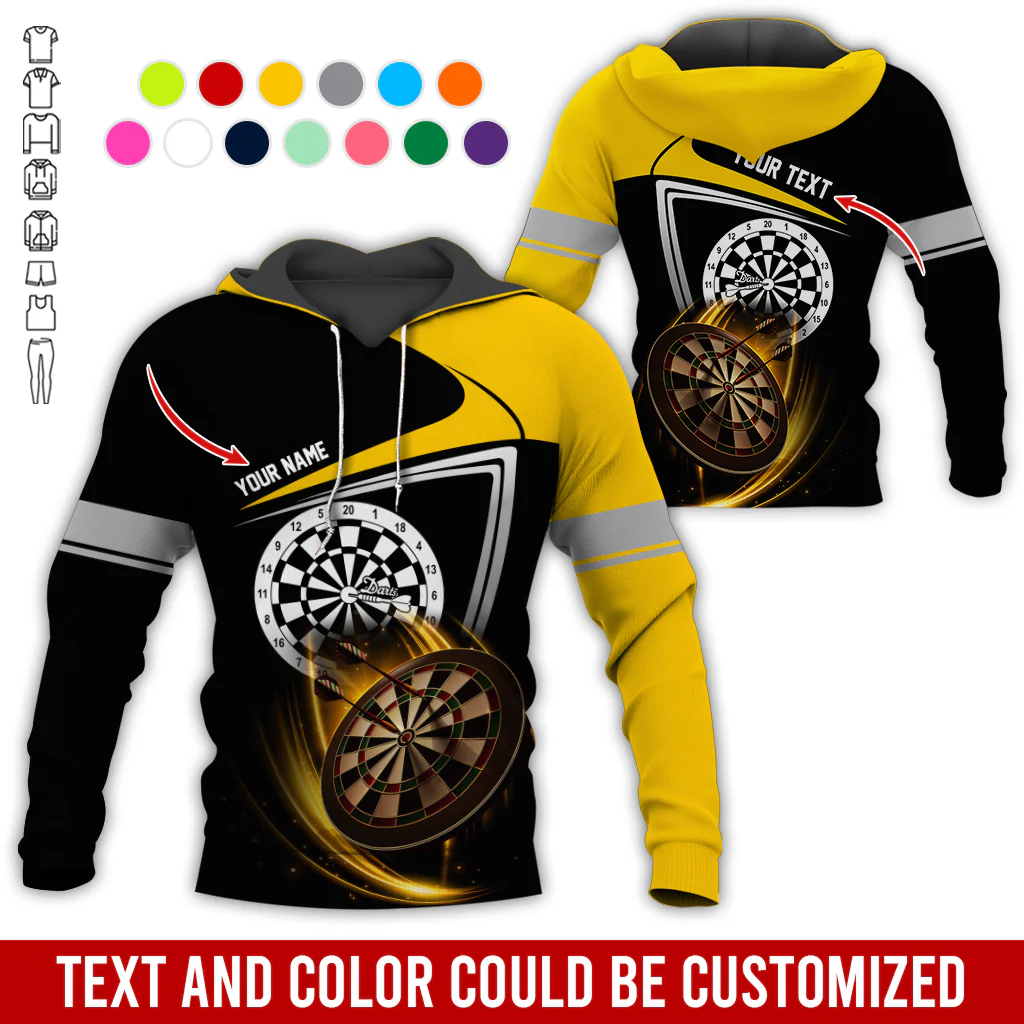 Personalized Name & Text Premium Hoodie, Darts Is My Life Hoodie, Perfect Gift For Darts Lovers, Darts Player - Image 5