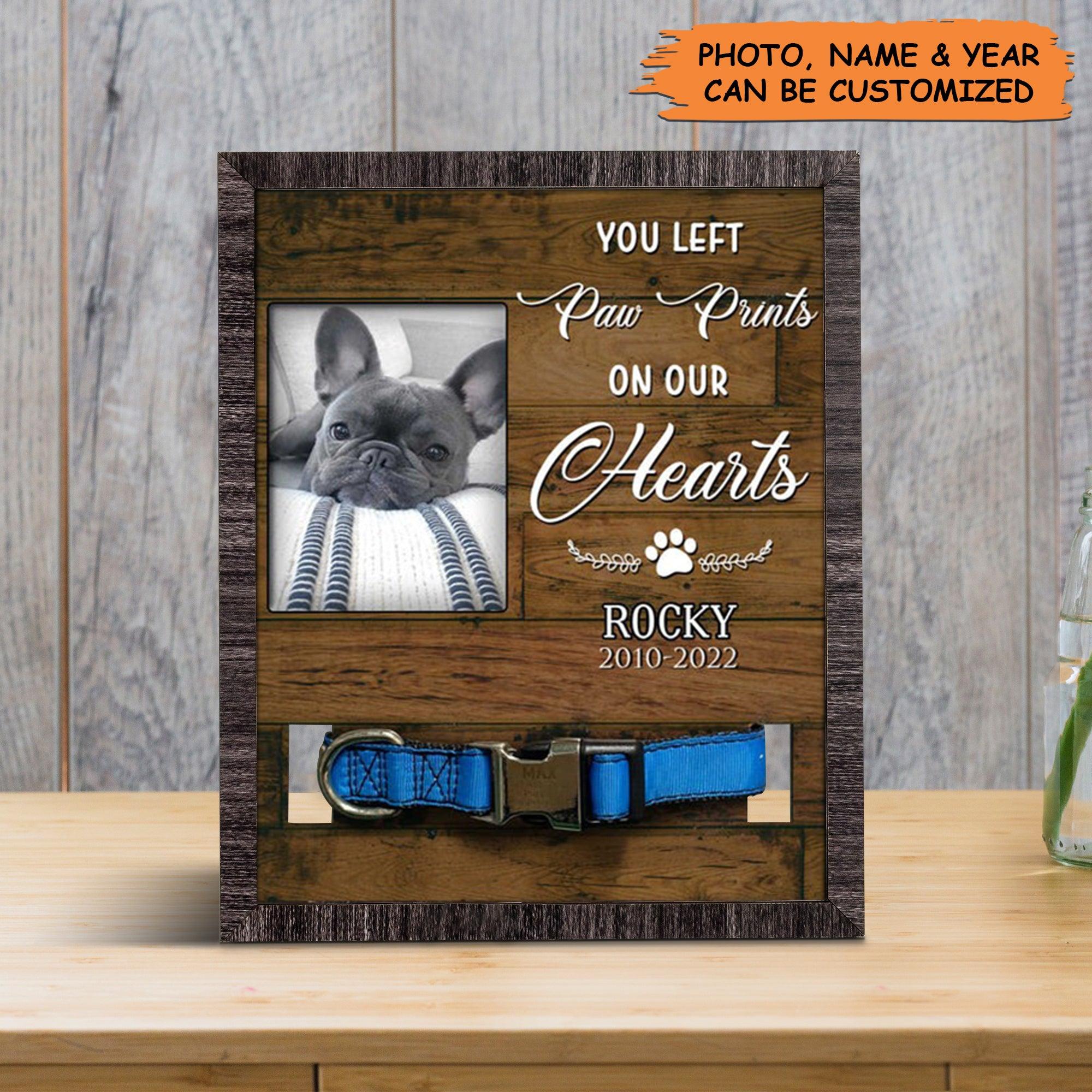 Personalized Pet Collar Frame - Bereavement Gifts For Loss Of Dog, Dog Collar Memorial Photo Frame, Pet Loss Sympathy - Gift For Grieving Pet Owner