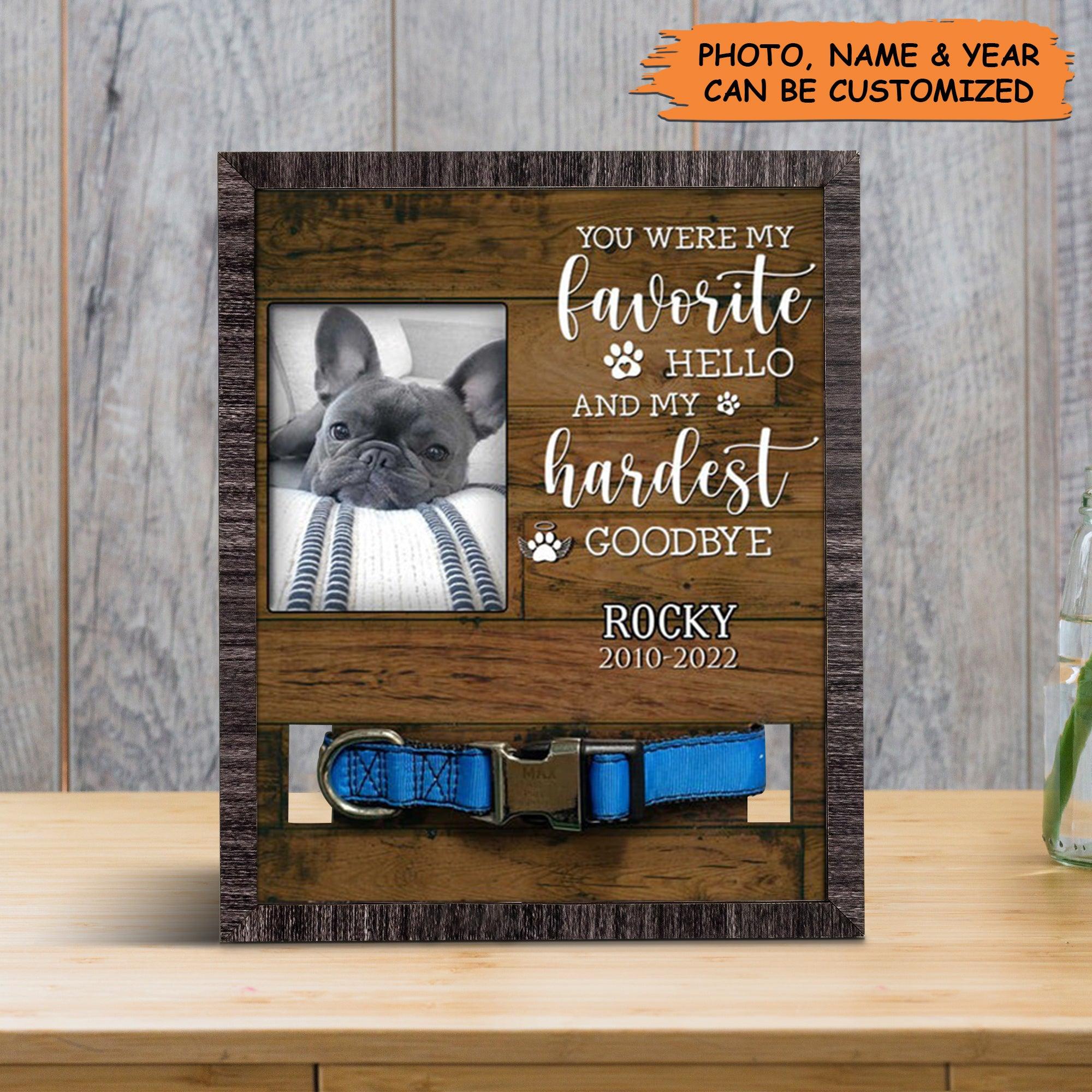 Personalized Pet Collar Frame - Bereavement Gifts For Loss Of Dog, Dog Collar Memorial Photo Frame, Pet Loss Sympathy - Gift For Grieving Pet Owner - Image 3
