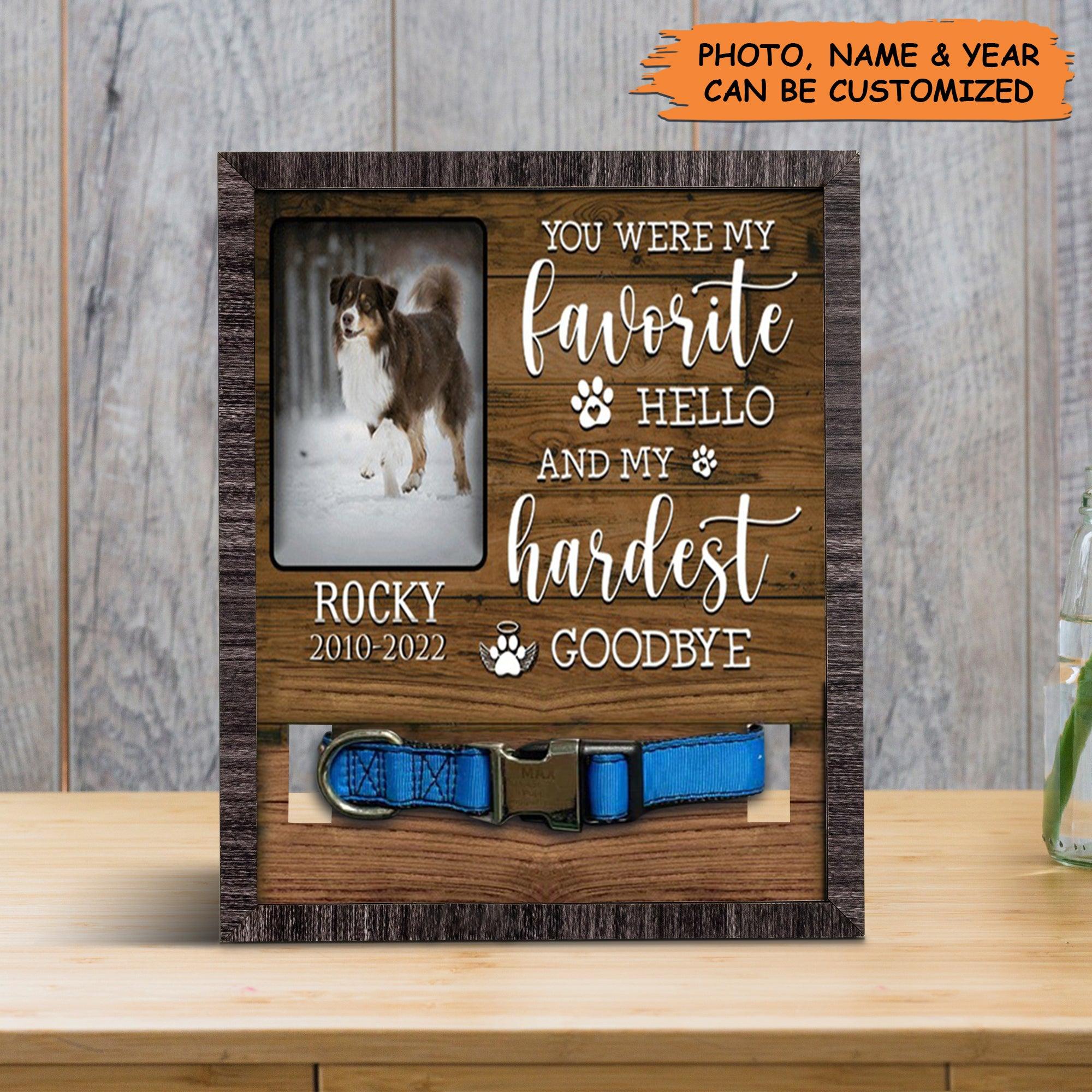 Personalized Pet Collar Frame - Custom A Australian Shepherd Picture Frames, Pet Loss Sympathy, Memorial Pet Collar Sign - Gift For Grieving Pet Owner - Image 2