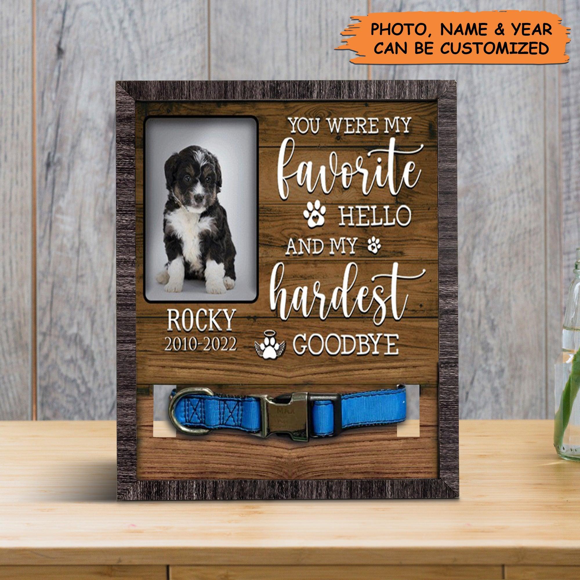 Personalized Pet Collar Frame - Custom A Bernedoodle Pet Picture Frames, Pet Loss Sympathy, Memorial Pet Collar Sign - Gift For Grieving Pet Owner - Image 4