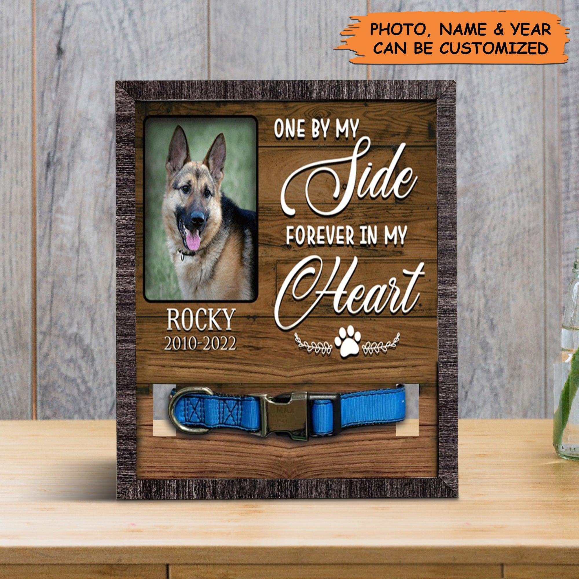 Personalized Pet Collar Frame - Custom A German Shepherd Dog Picture Frames, Pet Loss Sympathy, Memorial Pet Collar Sign - Gift For Grieving Pet Owner