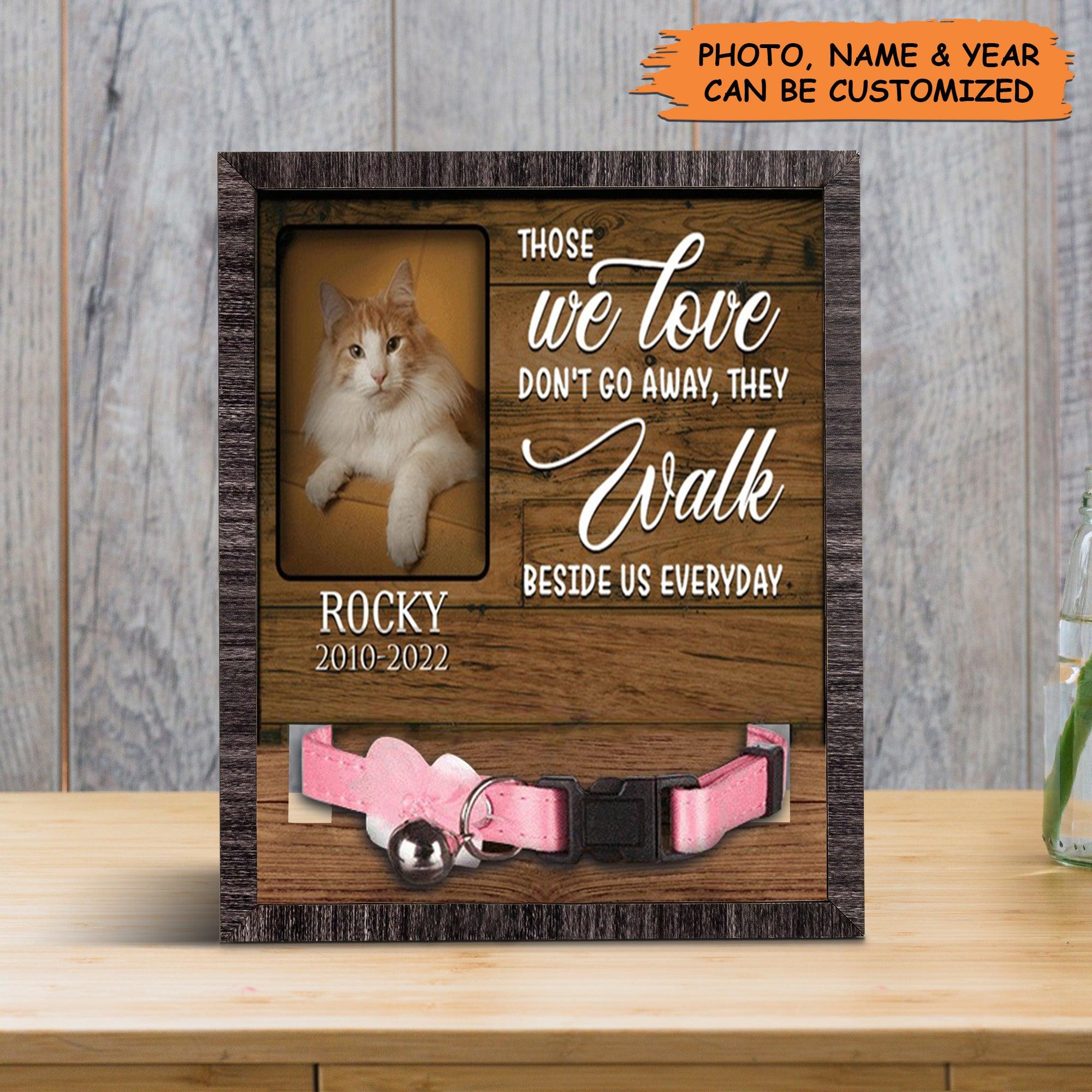 Personalized Pet Collar Frame - Custom A Norwegian Forest Cat Picture Frames, Pet Loss Sympathy, Memorial Pet Collar Sign - Gift For Pet Lovers