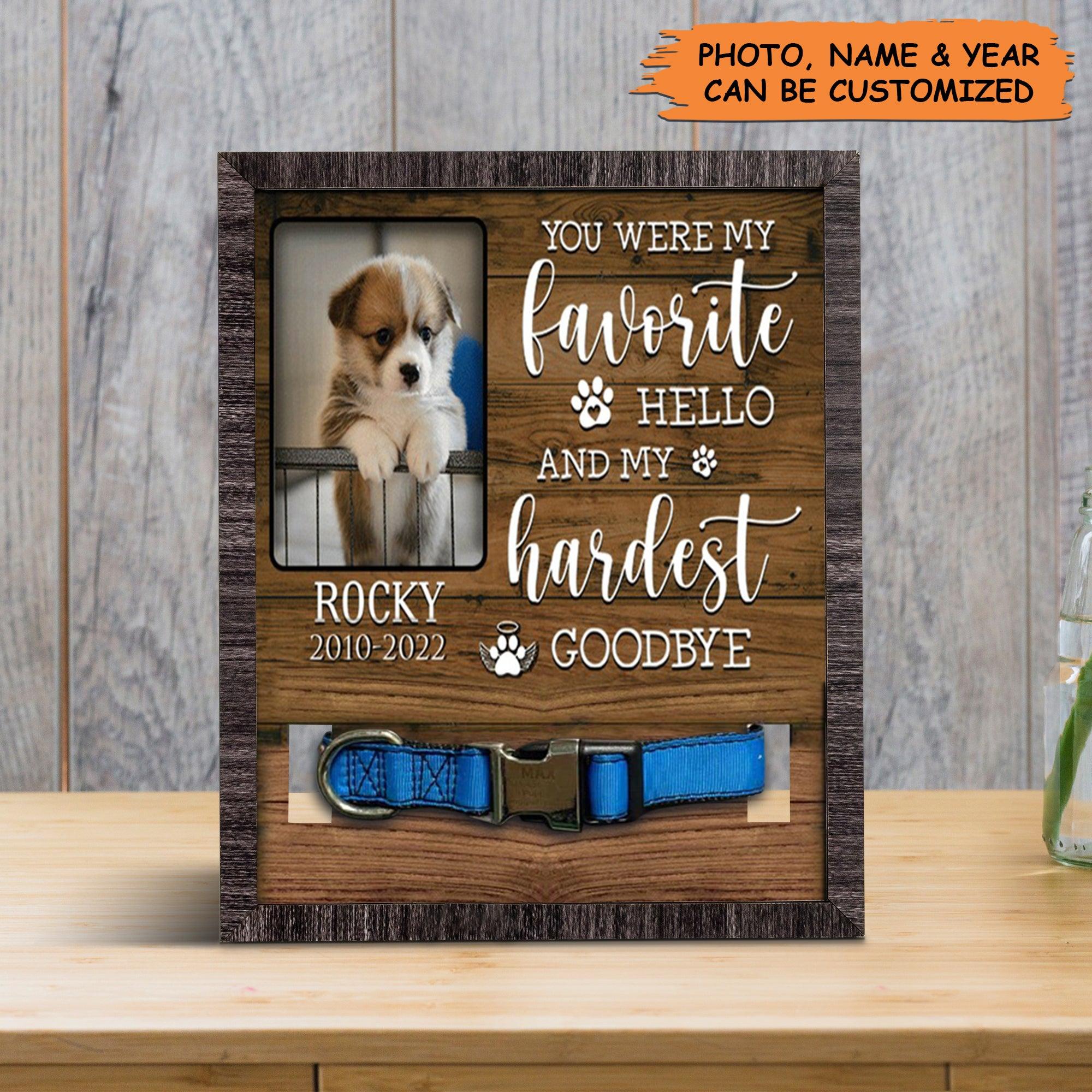 Personalized Pet Collar Frame - Custom A Pembroke Welsh Corgi Picture Frames, Pet Loss Sympathy, Memorial Pet Collar Sign- Gift For Grieving Pet Owner
