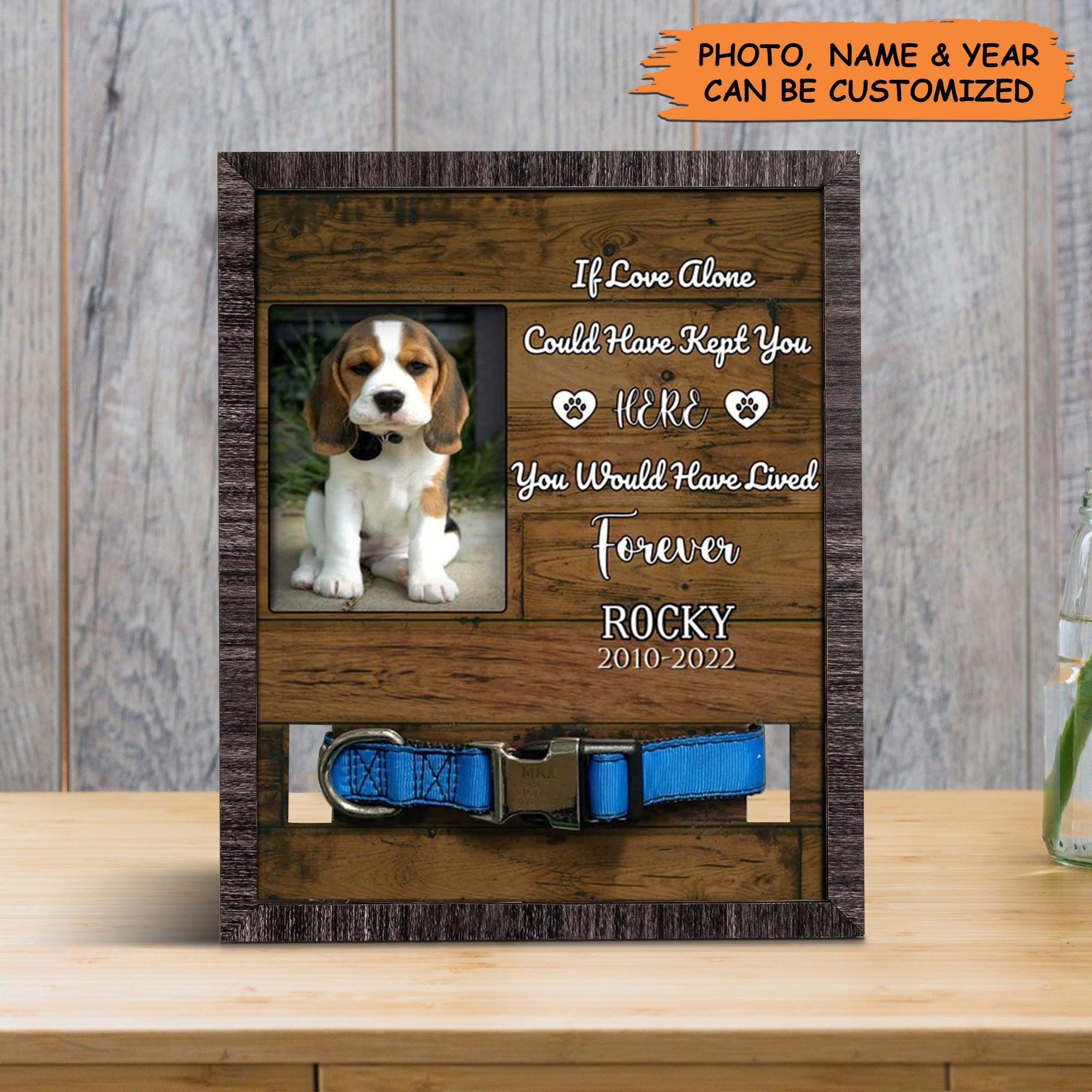 Personalized Pet Collar Frame - Custom Dog Photo Keepsake, Sympathy Picture Frame, Dog Memorial Gifts Personalized - Gift For A Grieving Pet Owner