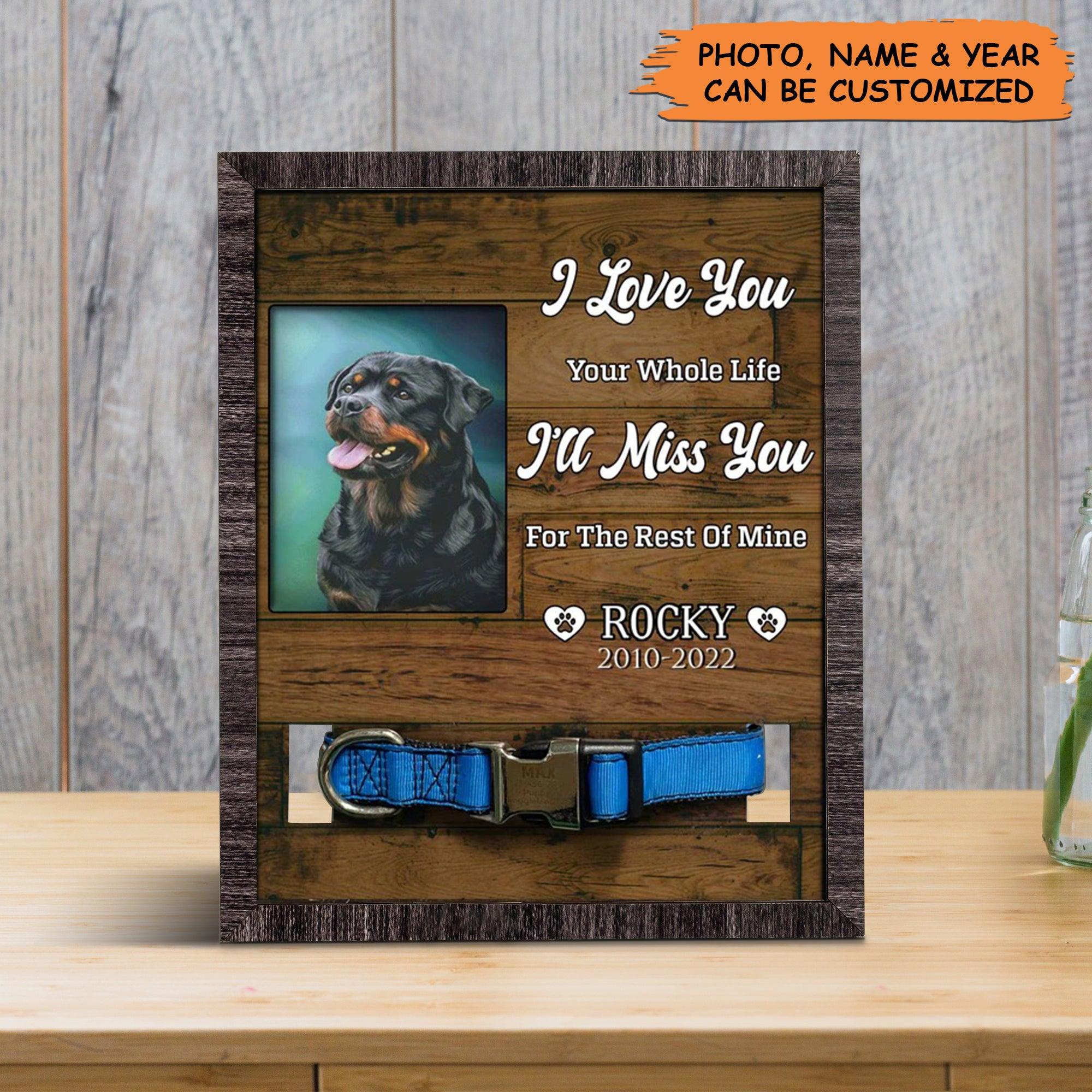 Personalized Pet Collar Frame - Custom Dog Photo Keepsake, Sympathy Picture Frame, Memorial Custom Collar Frame - Gift For A Grieving Pet Owner