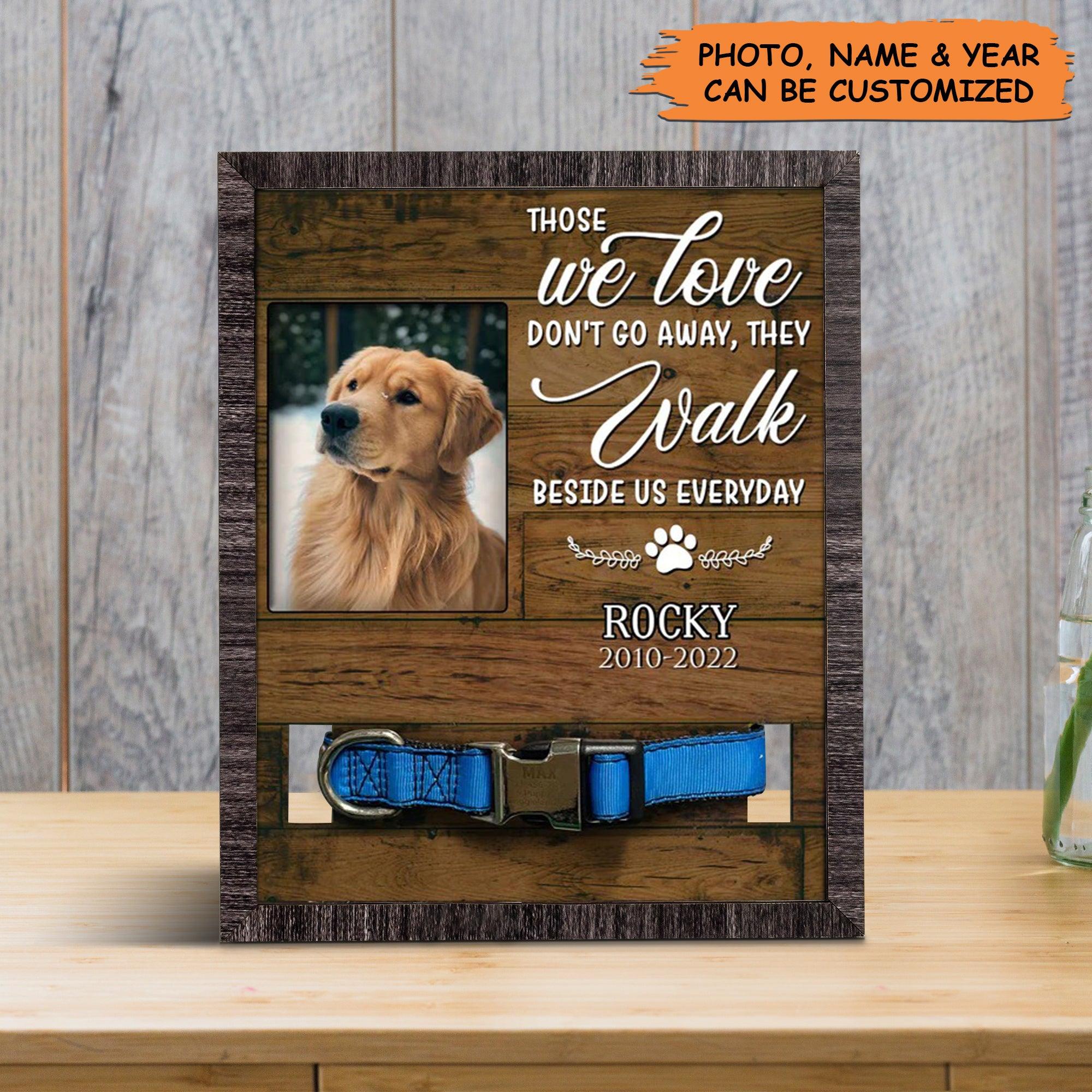 Personalized Pet Collar Frame - Custom Photo, Name, Year Memorial Lost Of Dog, Memorial Pet Collar Sign, Pet Loss Sympathy - Gift For Pet Lovers - Image 2