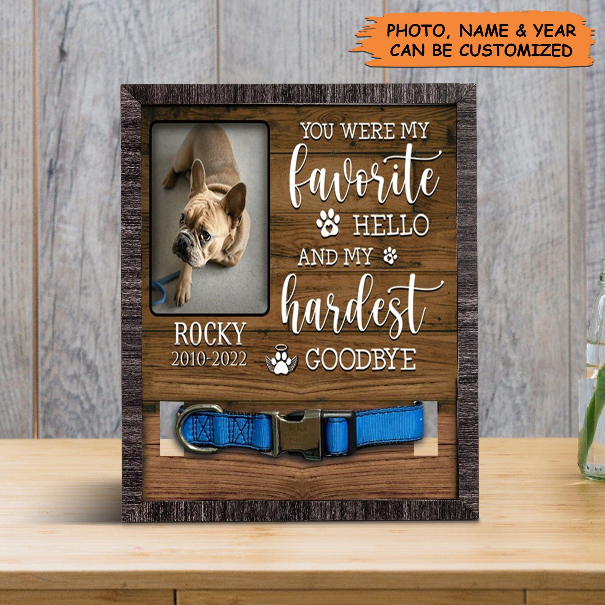Personalized Pet Collar Frame - Customized A French Bulldog Picture Frames, Pet Loss Sympathy, Custom Memorial Pet Collar Sign - Gift For Pet Lovers