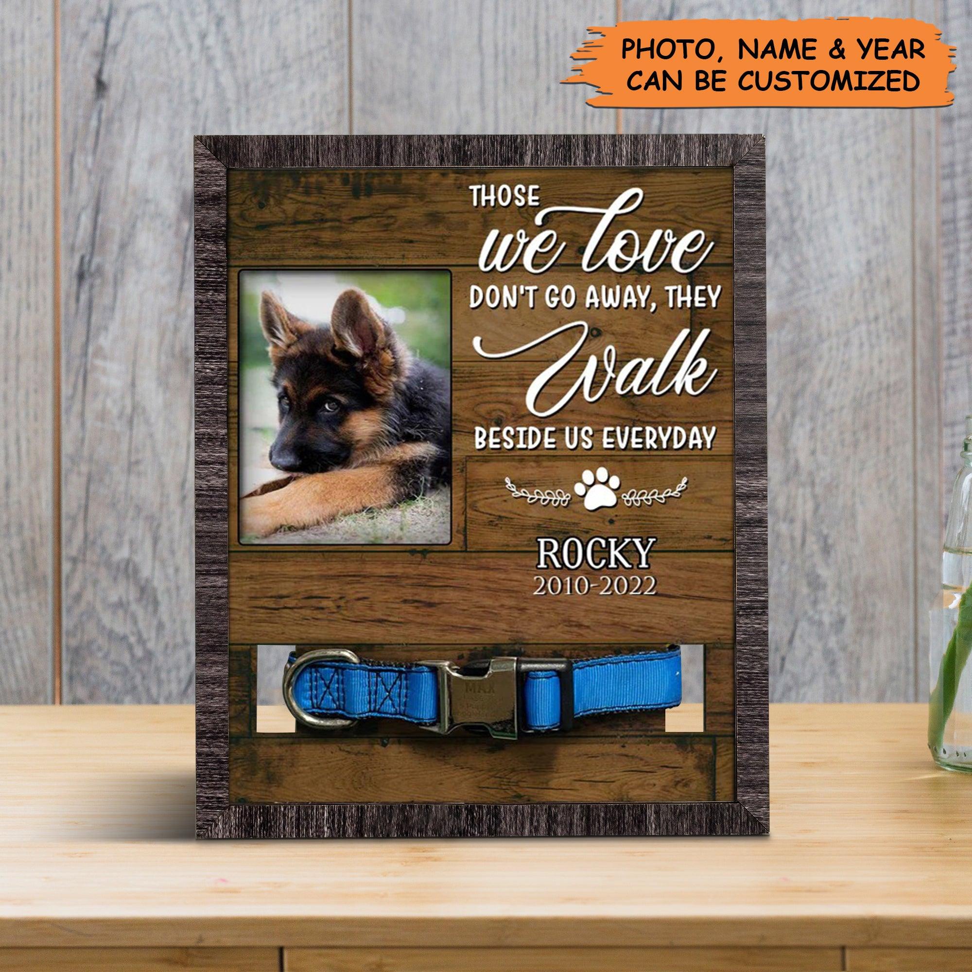 Personalized Pet Collar Frame - Customized Picture Frame Loss Of German Shepherd, Memorial Pet Collar Sign, Pet Loss Sympathy - Gift For Pet Lovers