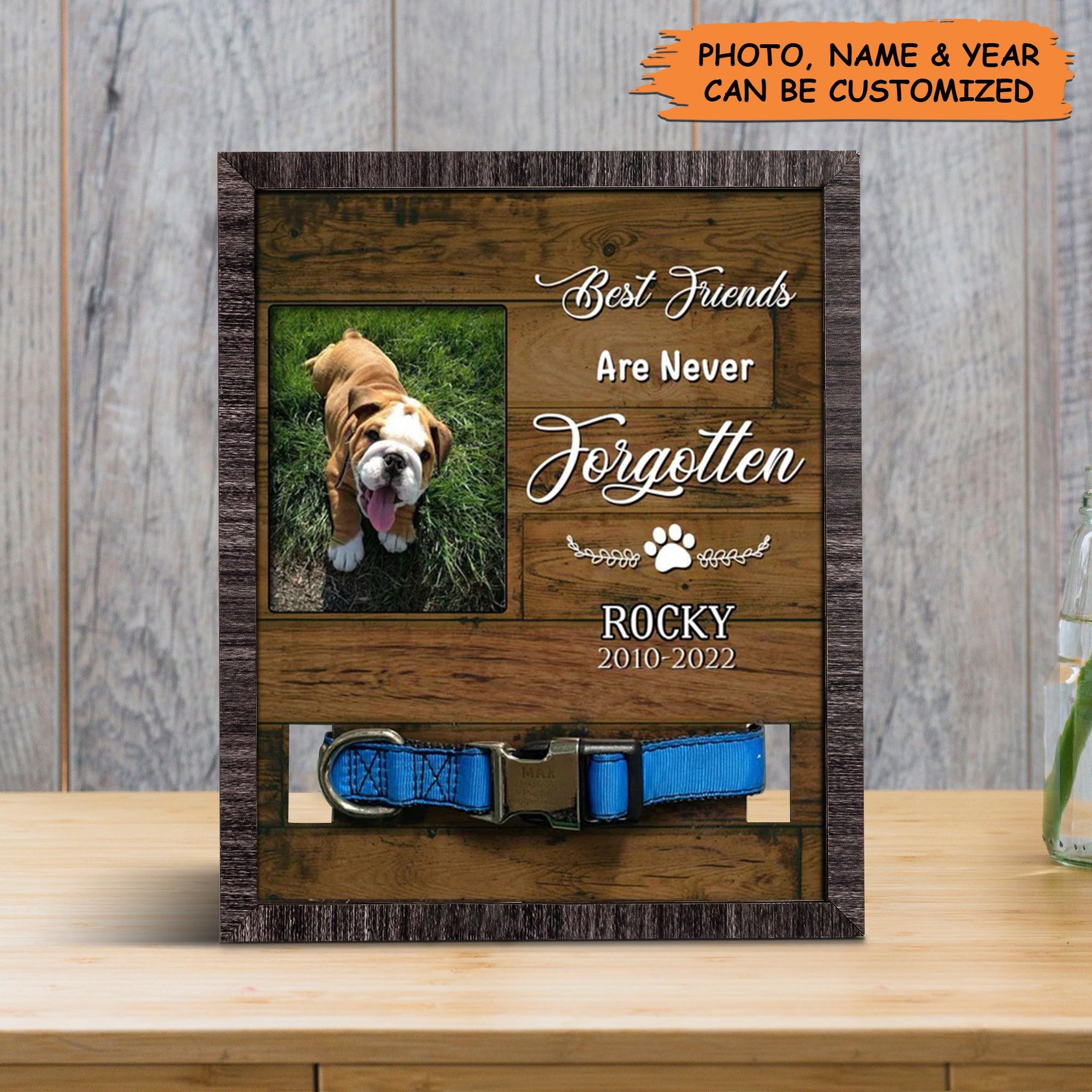 Personalized Pet Collar Frame - Dog Memorial Gifts Personalized, Dog Remembrance, Pet Memorial Picture Frame - Gift For Pet Lovers, Grieving Pet Owner - Image 3