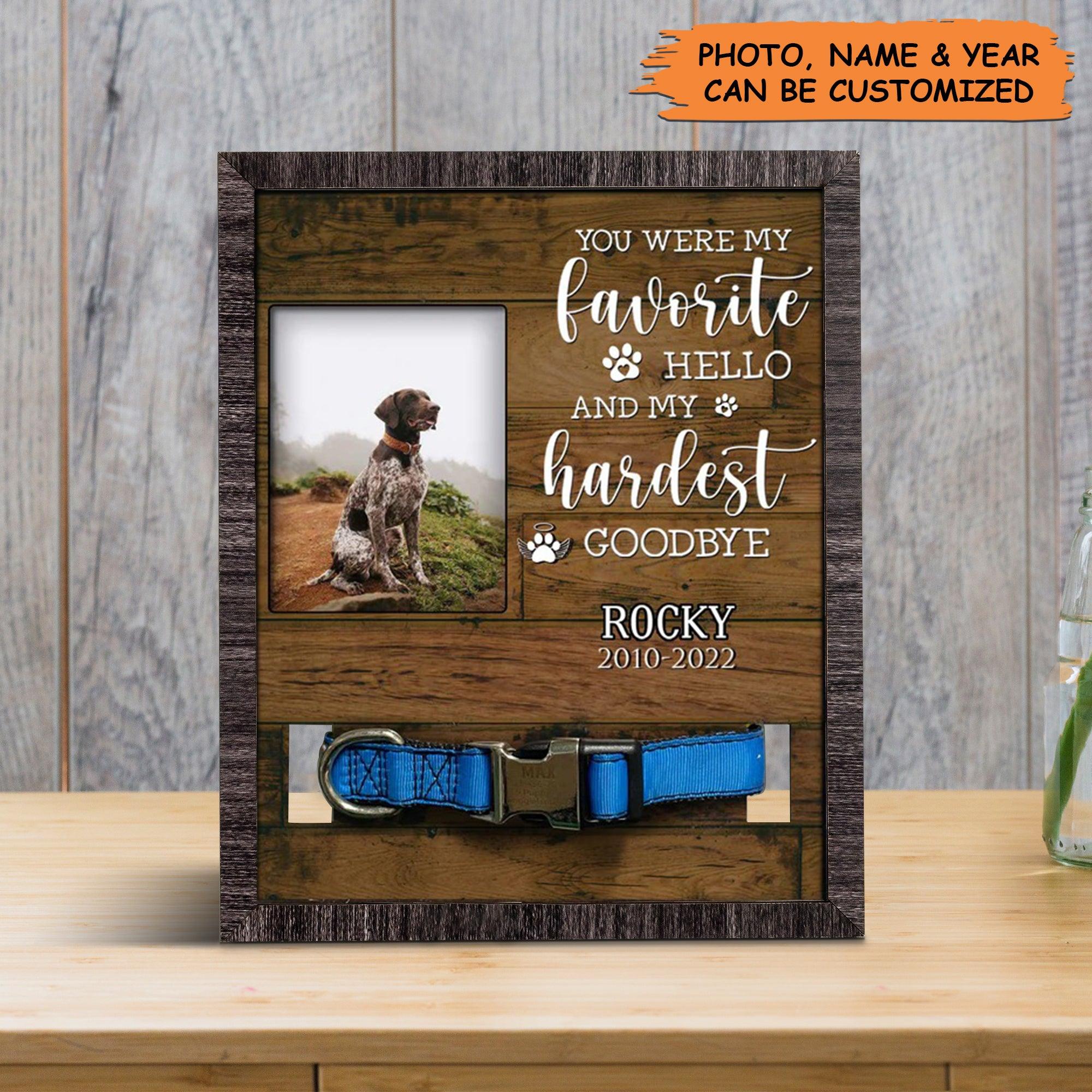 Personalized Pet Collar Frame - Dog Photo Keepsake, Custom Photo Picture Frame Pet Loss Gift, Memorial Custom Pet Collar Frame - Gift For Pet Lovers - Image 2