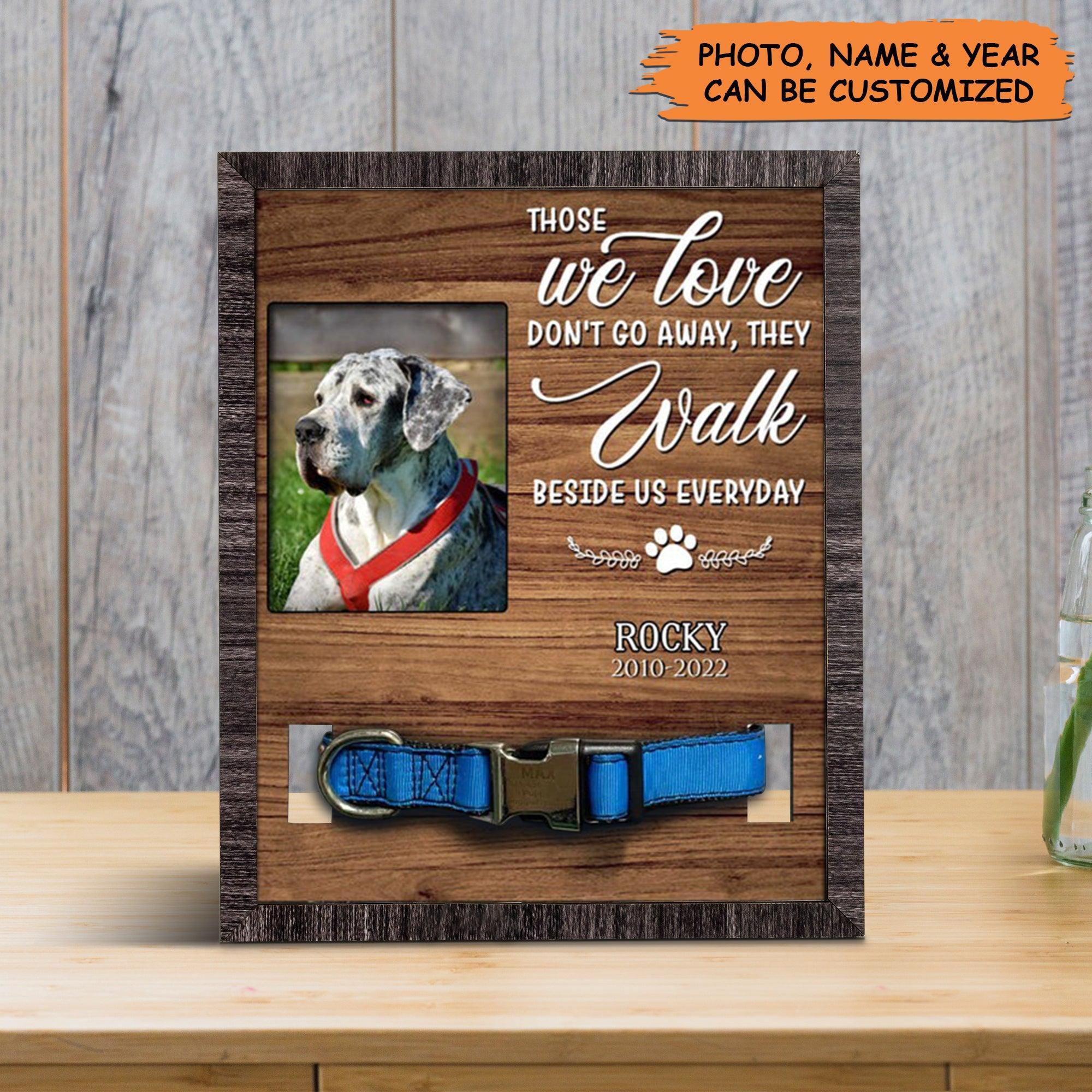Personalized Pet Collar Frame - Great Dane Dog Photo Keepsake, Pet Loss Sympathy, Lost Of Dog Custom Pet Collar Frame - Gift For Pet Lovers, Family - Image 2