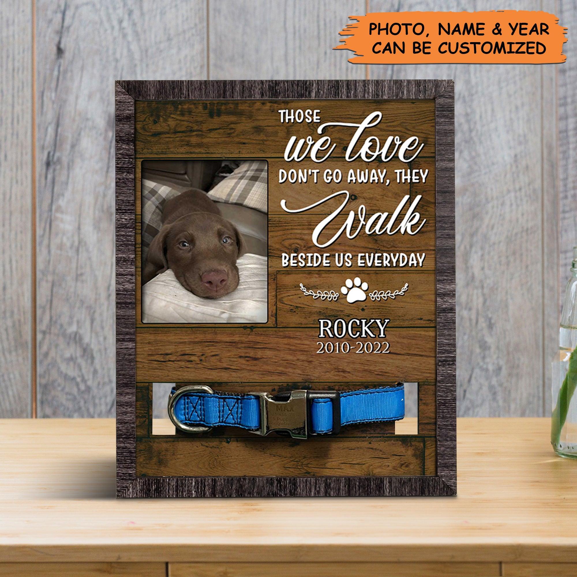 Personalized Pet Collar Frame - Memorial Pet Loss Sign, Pet Loss Sympathy, Custom Memorial Pet Collar Sign - Gift For Pet Lovers, Pet Lovers - Image 3