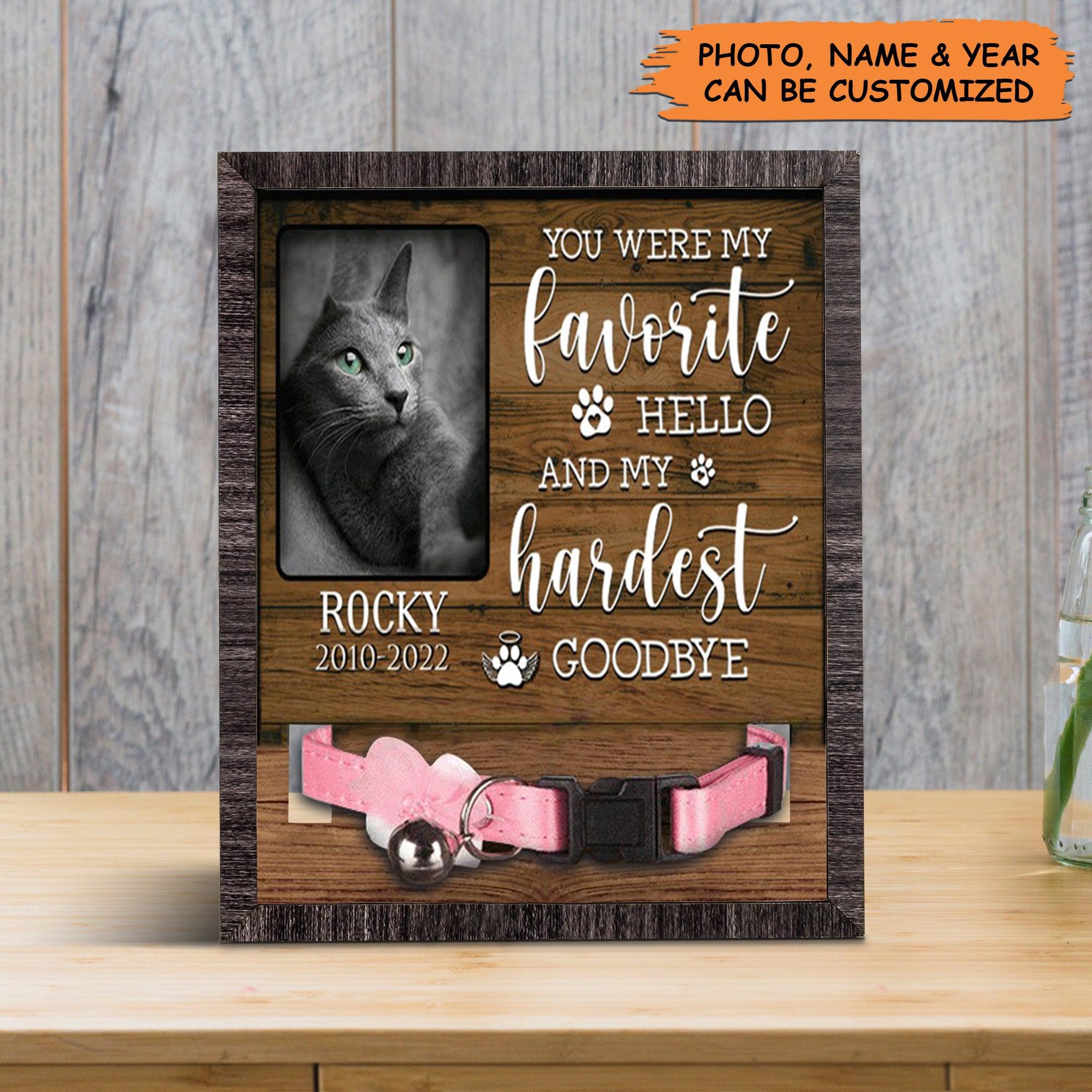 Personalized Pet Collar Frame - Personalized A Russian Blue Cat Picture Frames, Pet Loss Sympathy, Memorial Pet Collar Sign - Gift For Pet Lovers