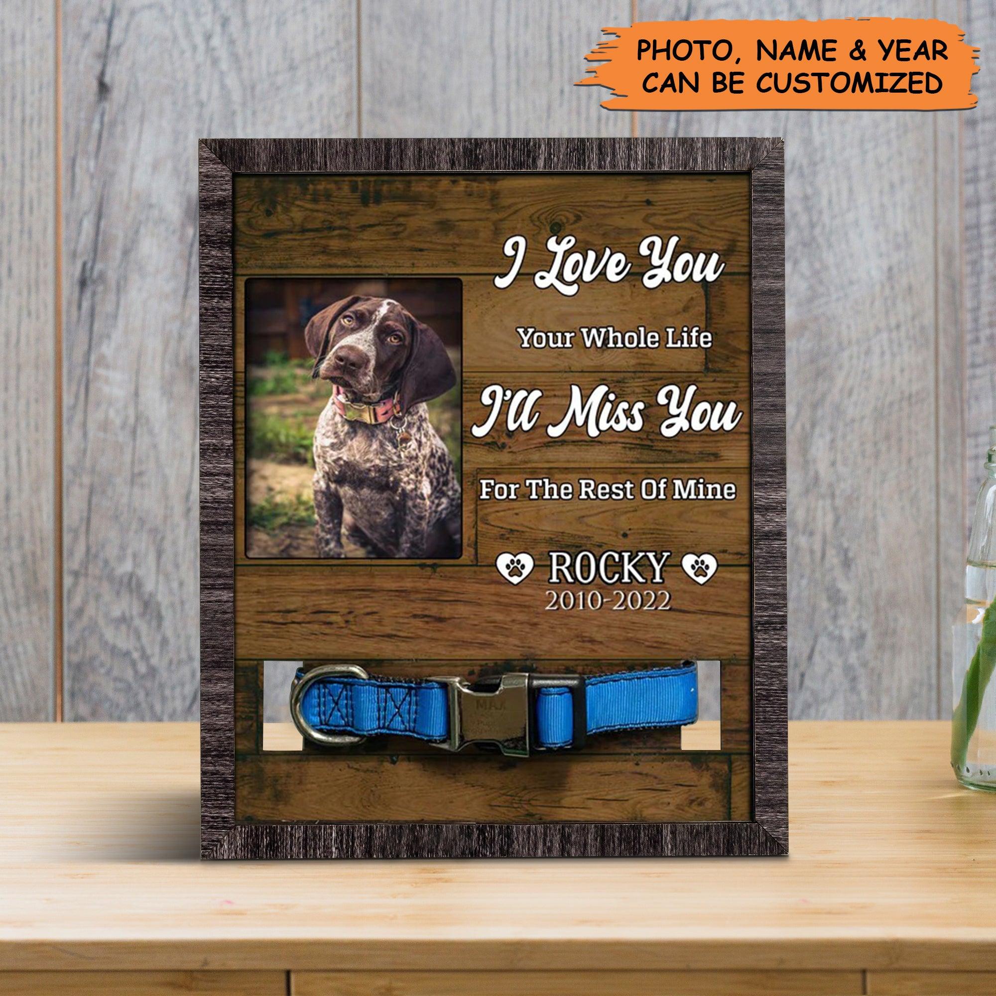 Personalized Pet Collar Frame - Pet Collar Keepsake Picture Frame, Pet Loss Sympathy, Memorial Custom Pet Collar Frame - Gift For Pet Lovers, Family