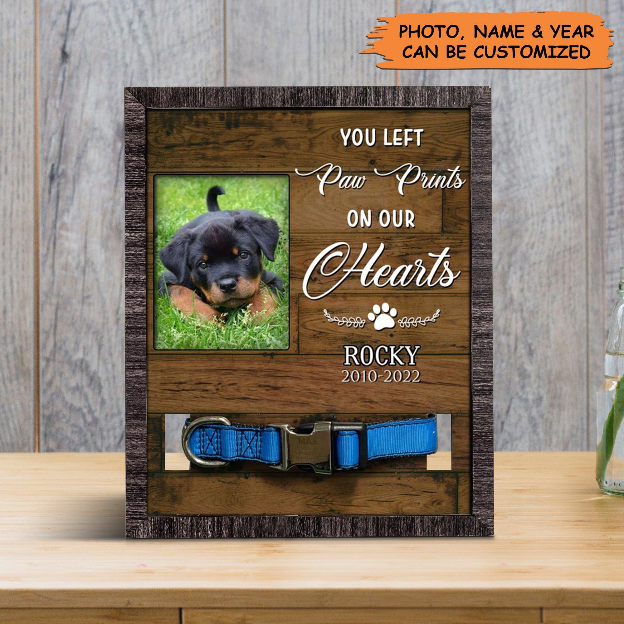 Personalized Pet Collar Frame- Rottweiler Dog Photo Keepsake, Pet Loss Sympathy, Memorial Custom Collar Frame- Gift For Pet Lovers, Grieving Pet Owner