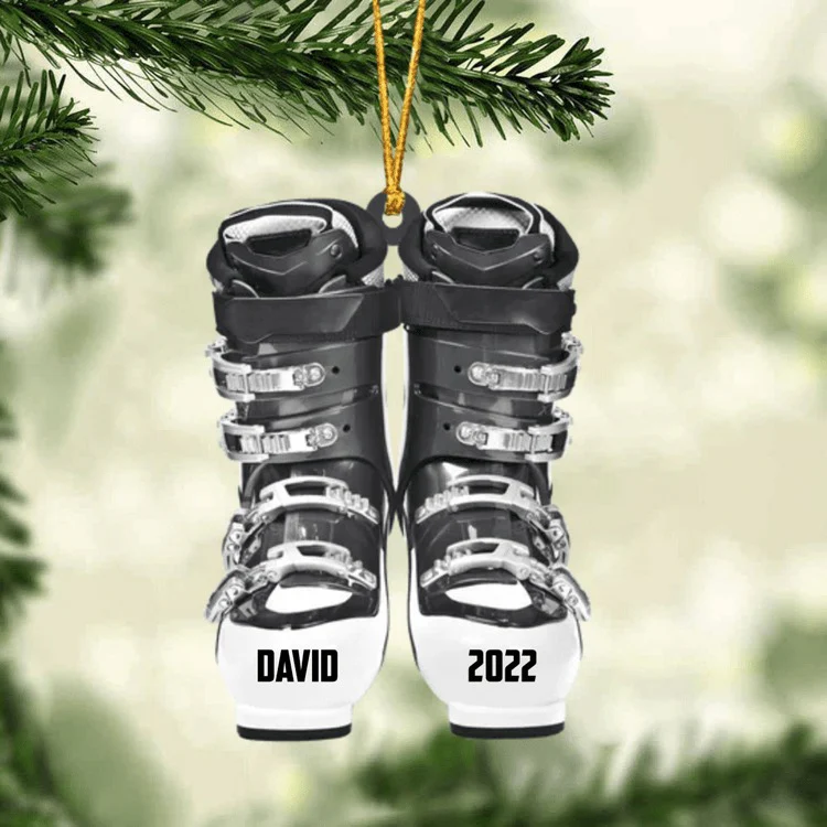 Personalized Skiing Roller Skate Christmas Acrylic Ornament, Custom Name Acrylic Ornament For Snowboarding Player - Image 3